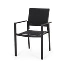 Baird - Outdoor Mesh And Aluminum Dining Chairs - Black