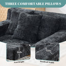 Chenille Interior Lazy Sofa Chaise Longue Armchair With 3 Pillows And Armrests