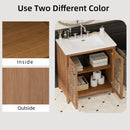 Vintage Farmhouse Bathroom Vanity With Ceramic Sink