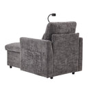 Multifunctional Chenille Recliner Sofa With Storage And Phone Bracket