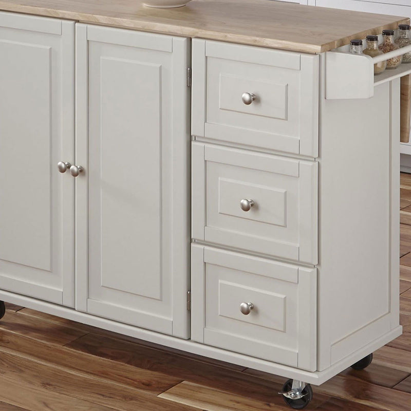 Blanche - Kitchen Cart - Rubber Wood Top