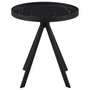 Briggs - Round Marble Printed Glass Top End Side Table