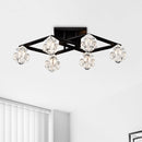 6 Light Crystal Ceiling Light For Dining Room, Modern Ceiling Lamp With Light Fixture For Entryway, Lobby, Kitchen, Bedroom, Living Room, Conference Room, (6*G9 Bulbs Included)