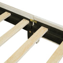 Twin Size Upholstered Platform Bed with Bear Ear Shaped Headboard, Beige