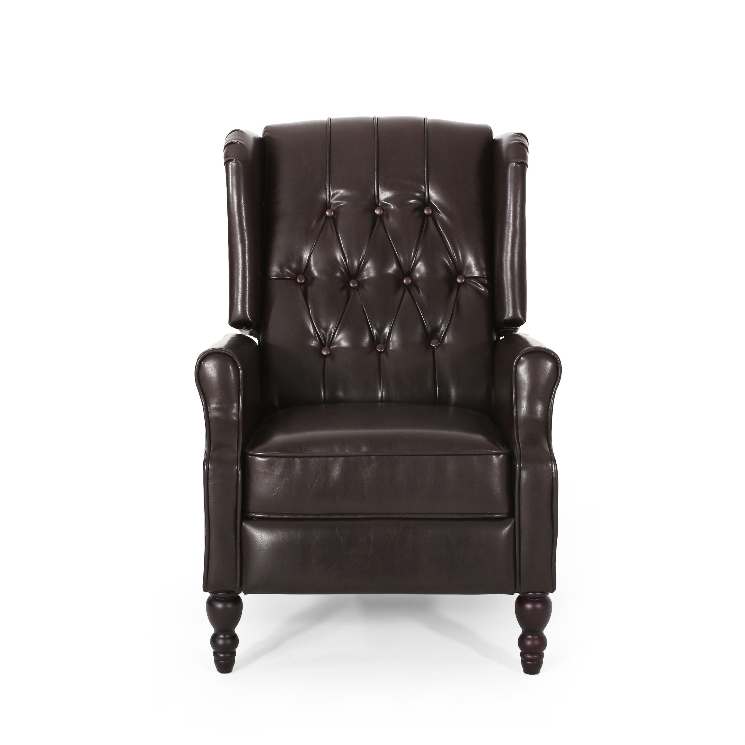 Brown PU Tufted Fabric Arm Chair Recliner