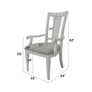 Katia - Arm Chair (Set of 2) - Light Gray Linen & Weathered White