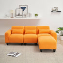 Teddy Fleece Creative Sofa Can Be Assembled Into A Two-Seater Sofa Plus A Single Couch With Three Waist Pillows To Perfectly Stretch Your Waist For Small Apartment Bedroom Spaces