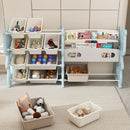 Kids Toy Storage Organizer With 2 Tier Bookshelf, Toy Storage With 12 Bins