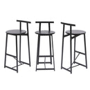 Modern Bar Stools With Backrest For Kitchen (Set of 3)