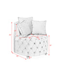 Modern Upholstered Swivel Chair With Button Tufted Design And Movable Wheels