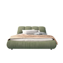 Luxury Upholstered Platform Bed With Oversized Padded Backrest And Solid Wood Frame