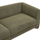 Contemporary Boucle Sherpa Sofa With Birch Wood Legs