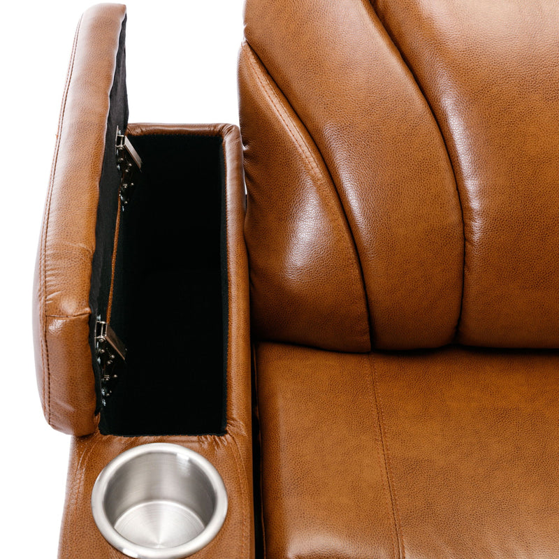 Power Motion Recliner Electric Power Recliner With USB Charging Port, Hidden Arm Storage, Convenient Cup Holder And Bluetooth Speaker