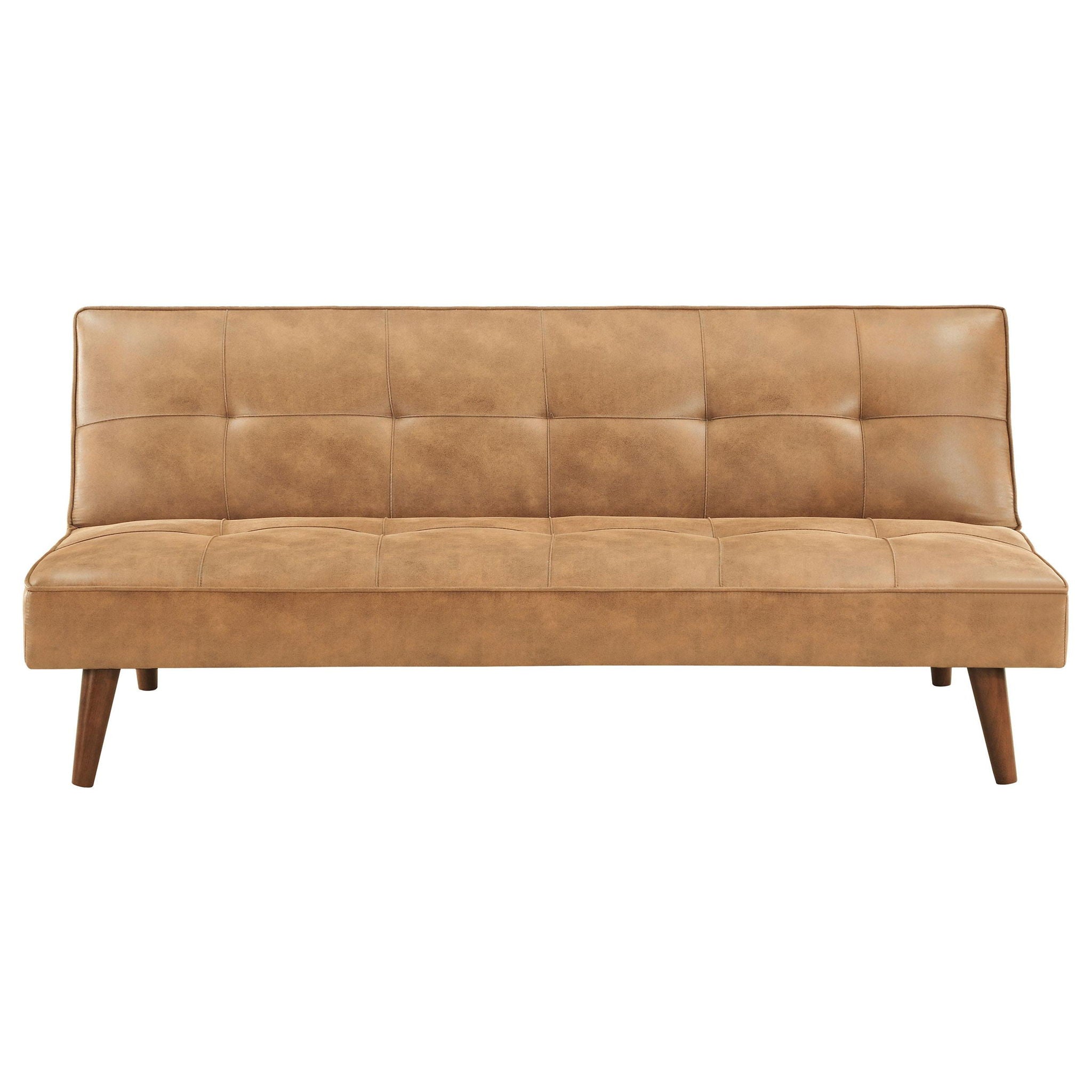 Jenson Upholstered Tufted Convertible Sofa Bed Saddle Brown