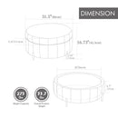 Upholstered Round Ottoman With Reversible Lid, Channel Tufted Pumpkin Shape