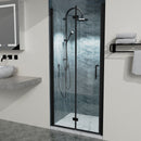 Bi-Fold Semi-Frameless Shower Doors In Matte With Clear Glass