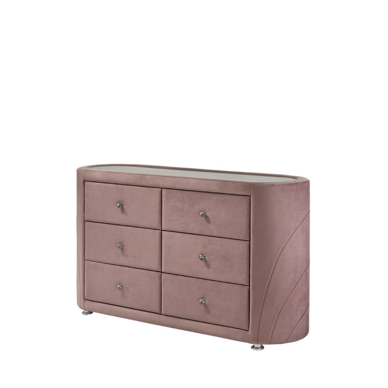 Salonia - Dresser - Pink Velvet - Atlantic Fine Furniture Inc