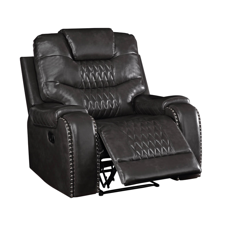 Braylon - 3 Pieces Living Room Set, Manual Recliner - Brown