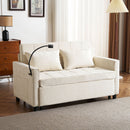 Pull-Out Sleeper Sofa With Reversible Backrest Cushion, Side Pockets, 2 USB Ports And A Phone Holder For Living Room