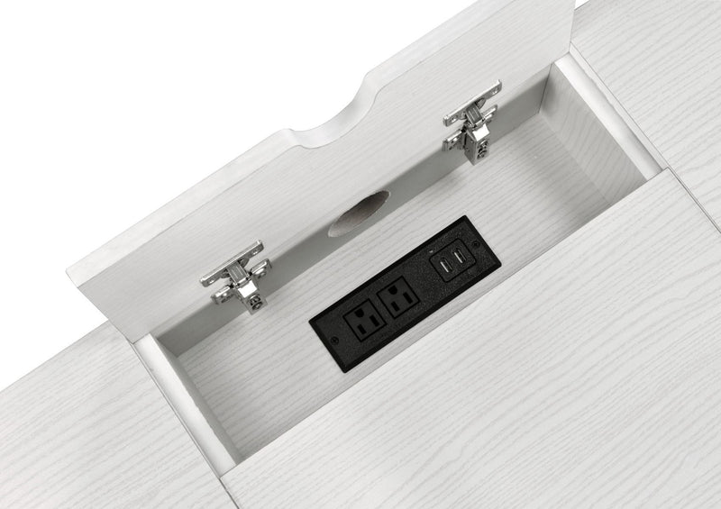 Verster - Writing Desk With USB - Natural & Black