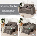 Upholstered Sleeper Bed Sofa With Dual USB Charging, Adjustable Backrest
