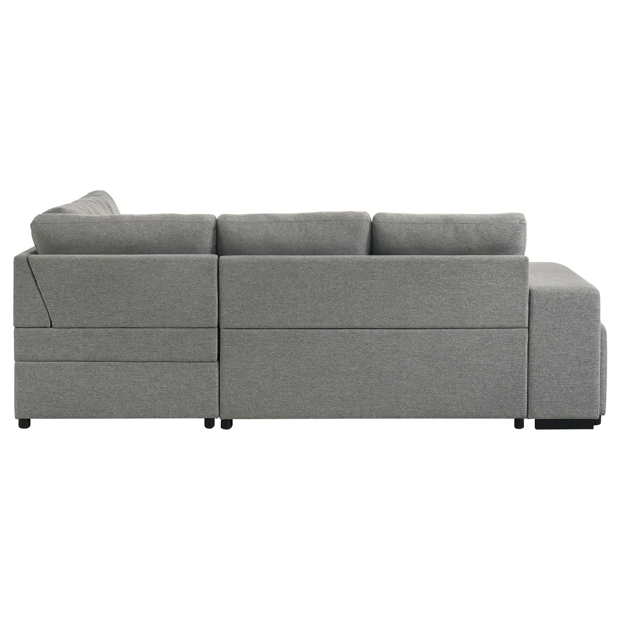 Roanne Fabric Upholstered Sleeper Sectional Sofa Grey - Atlantic Fine Furniture Melbourne FL