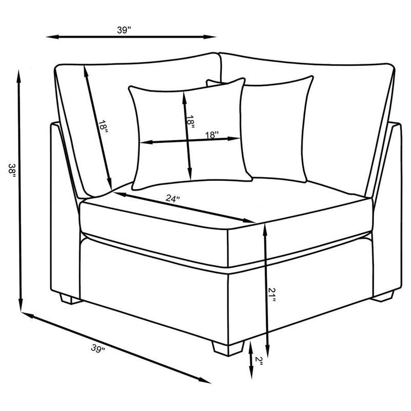 Cambria - 4 Piece Upholstered Modular Sectional Sofa - Gray