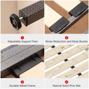 King Size Upholstered Platform Bed with Special Shaped Velvet  Headboard, Metal & Solid Wood Frame,Grey