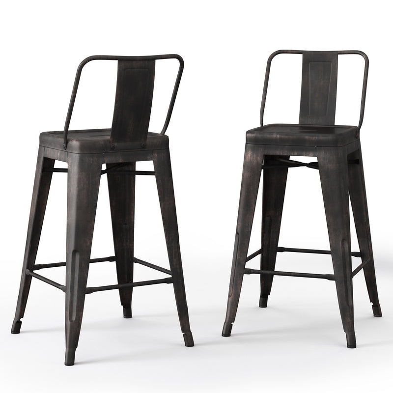 Rayne - Curved Back Metal Stool (Set of 2)