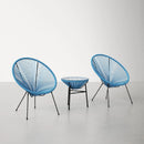 Outdoor Conversation Set With Ergonomic Lounge Chairs And Tempered Glass Table