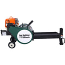 Portable Double Flywheel Electric Log Splitter 7 Ton Gas Log Splitter With Auto Return Steel - Gray