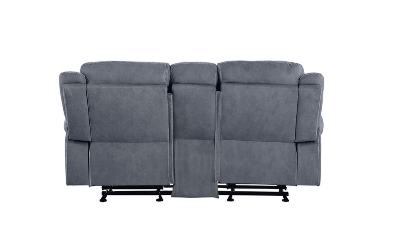 Zubaida - Two Tone Velvet Recliner Loveseat With USB Port Console