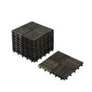 Acacia Wood Interlocking Deck Tiles Checker Pattern For Outdoor Flooring
