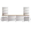 Farmhouse TV Stand With Solid Wood Gourd Shaped Legs For TVs Up To 70"