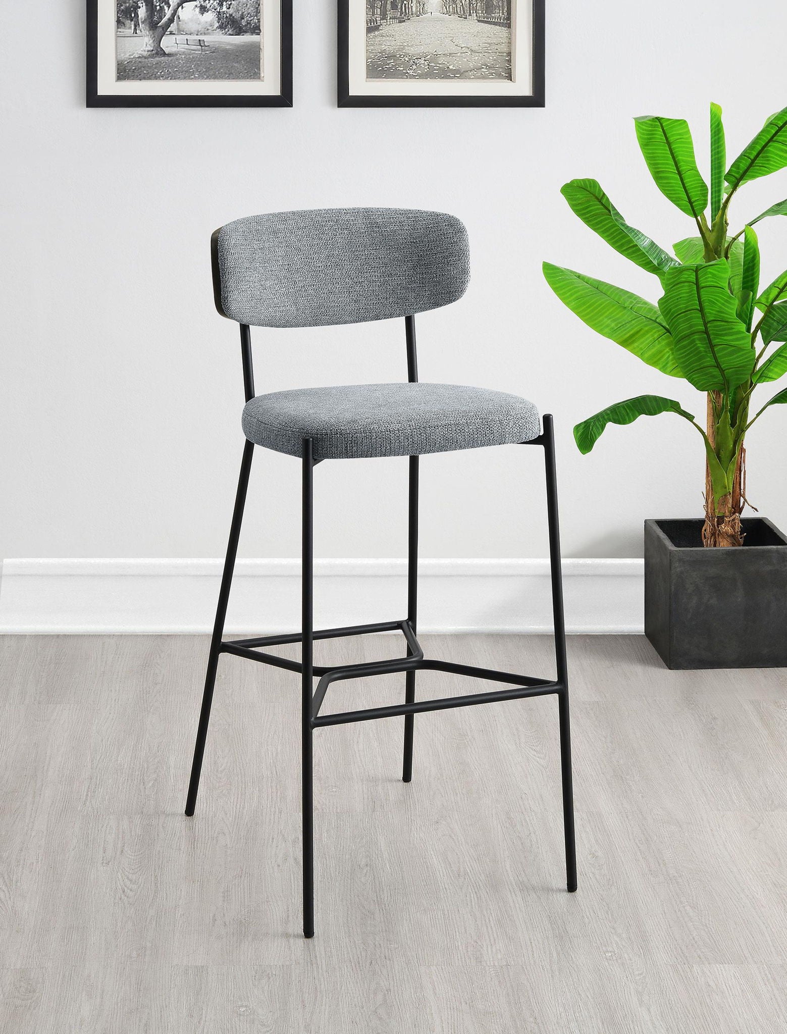 Elison Pub Height Bar Stool Grey (Set of 2) - Atlantic Fine Furniture Melbourne FL