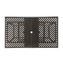 Outdoor Expandable Dining Table With Umbrella Holder, Lattice Pattern And Curved Legs - Black