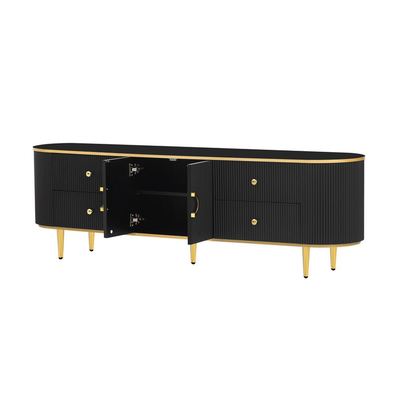 Modern TV Stand With 4 Drawers And 1 Cabinet