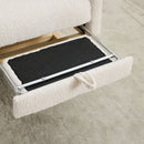 High Back Glider Rocking Chair With Retractable Footrest And Rubber Wood Legs