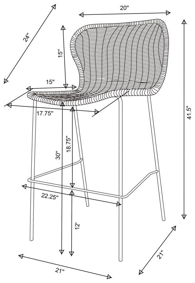 Mckinley - Faux Rattan Metal Chair (Set of 2)