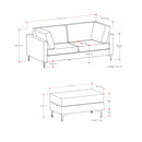 Ava - Mid Century Sofa With Ottoman Set