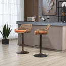 Modern Swivel Bar Stools Adjustable Counter Chairs With Footrest (Set of 2)