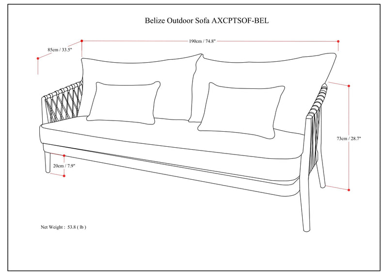 Belize - Outdoor Sofa - Sand Drift