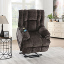 Pacay - Power Recliner With Lift, Heating & Massage - Brown Chenille