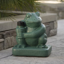 Whimsical - Frog Neptune Umbrella Base Concrete