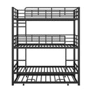 Triple Bunk Bed With Trundle, Heavy Duty Steel Construction