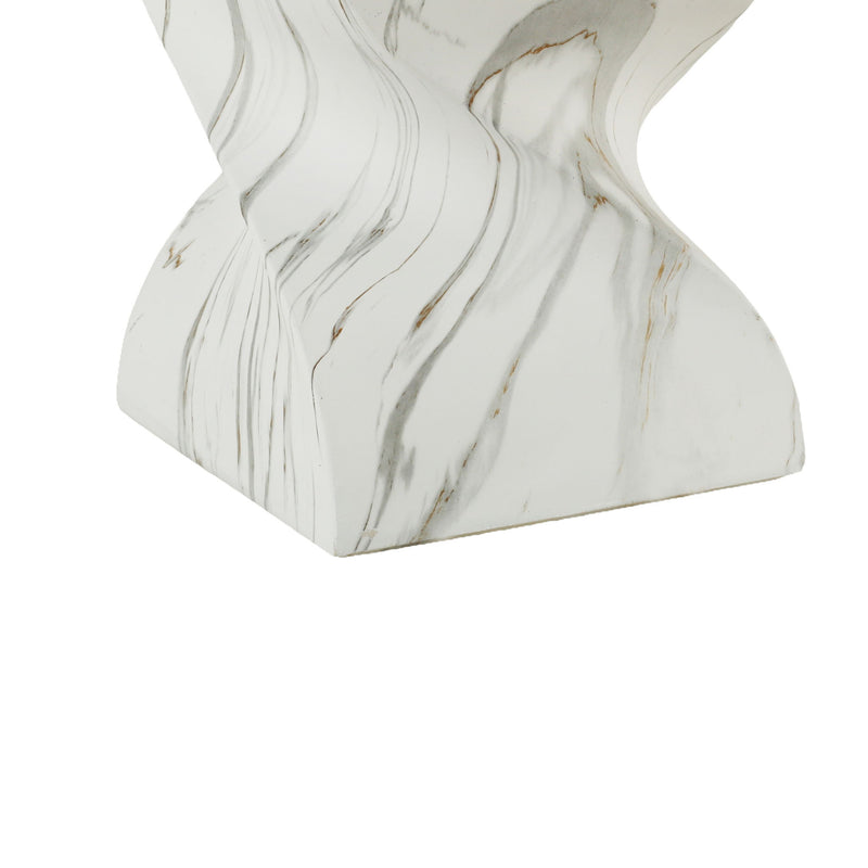 Outdoor End Table, Round Side Table For Patio And Garden - Marble