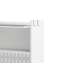 Contemporary Kitchen Pantry Cabinet With Glass Doors, Adjustable Shelves, Steel - Brushed Nickel