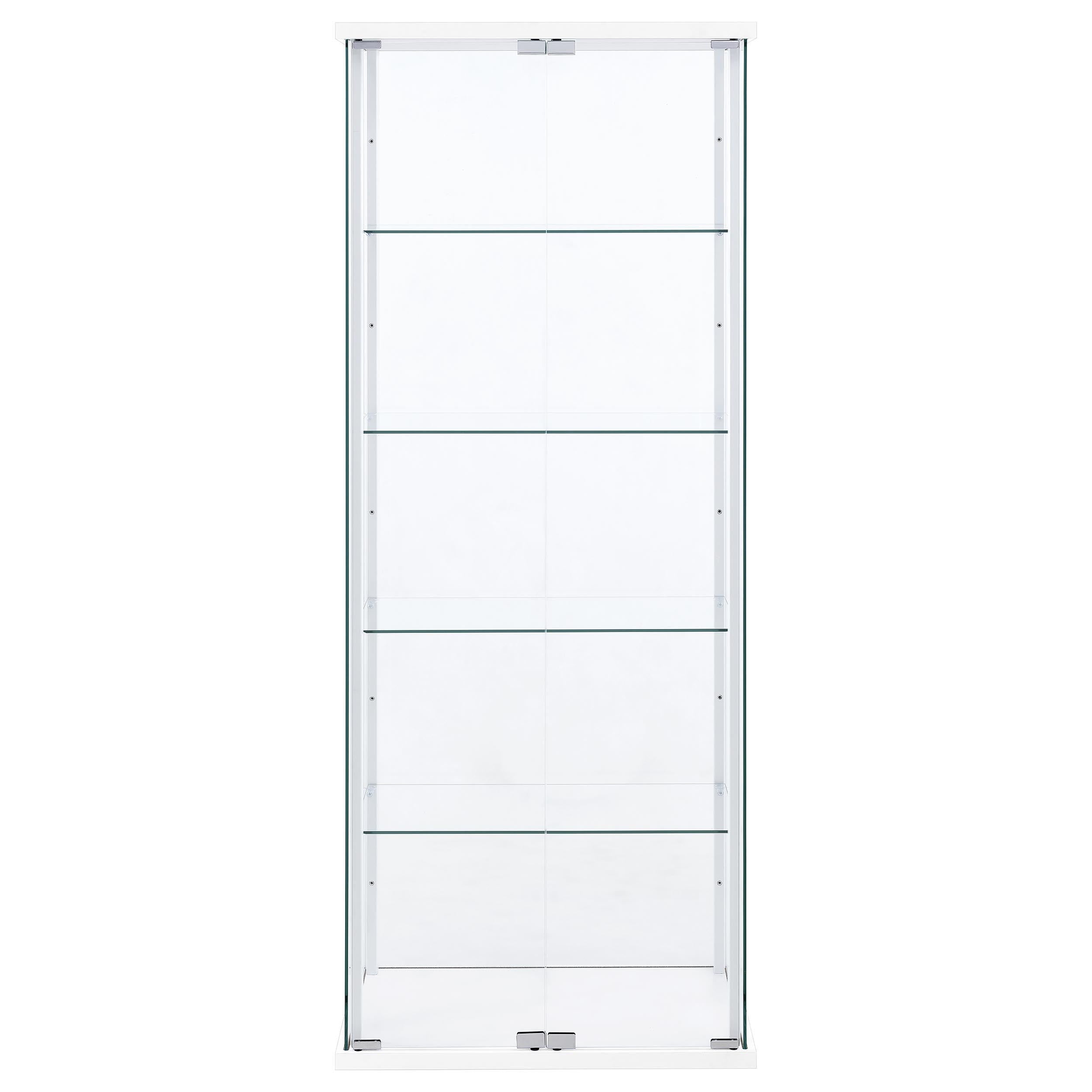 Delphinium 4-Shelf Clear Glass Curio Display Cabinet White — view 3