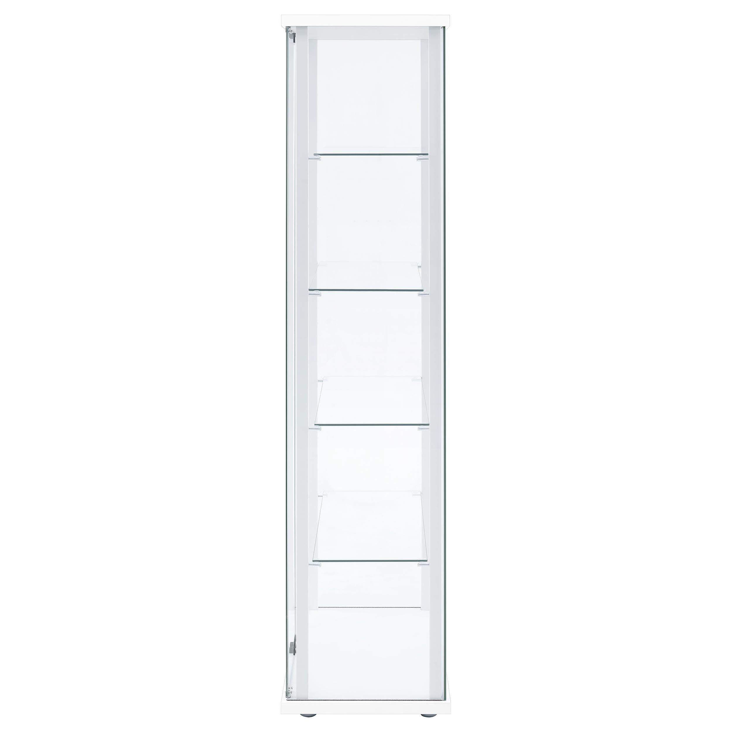 Delphinium 4-Shelf Clear Glass Curio Display Cabinet White — view 5