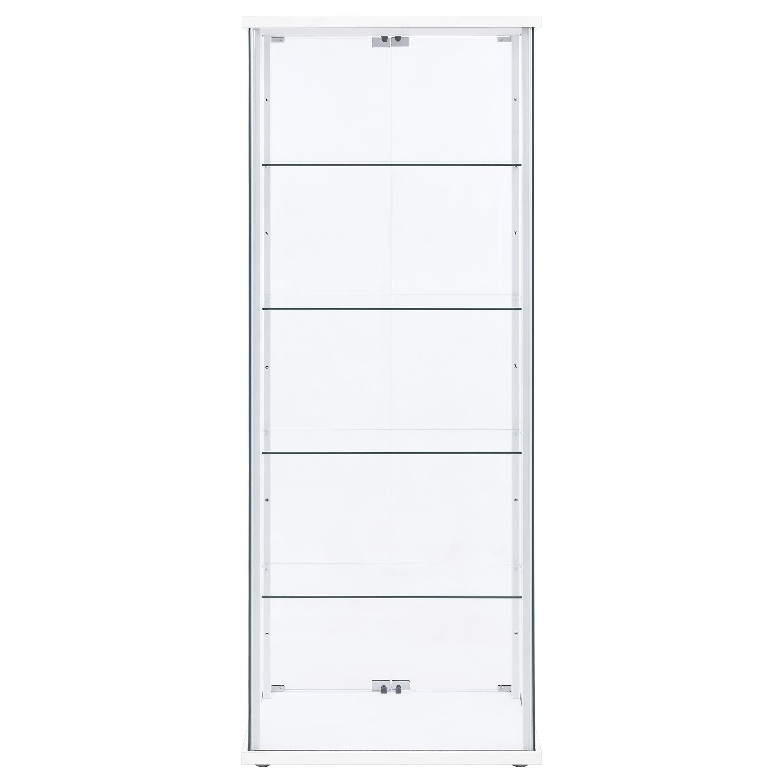 Delphinium 4-Shelf Clear Glass Curio Display Cabinet White — view 7